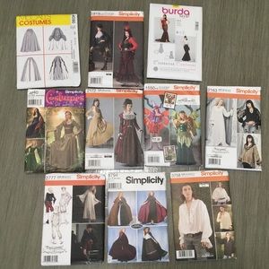 LOT of costume sewing patterns 💙 goth cosplay